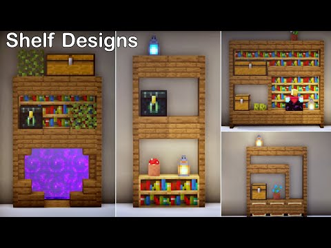 Minecraft : 5 Simple & Amazing Medieval Shelf Designs | Portal, Botanic Design