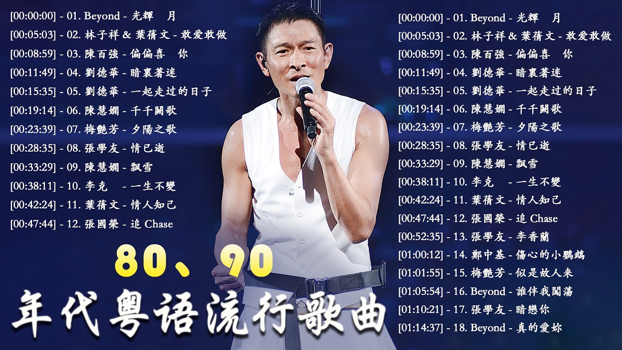 懷舊經典金曲千禧年代經典粵語金曲 | 粵語歌曲黃金年代 | 光輝歲月/17岁/敢爱敢做/一起走过的日子/真的愛妳/暗裏著迷/珍重/千千闕歌/一生不變/情人知己【歌词版 Pinyin Lyrics】