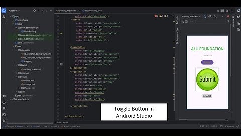 Toggle Button In Android Studio | Implementation | Line by line explanation |  MSBTE | 22617 |