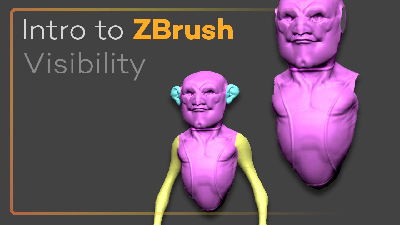 Intro to ZBrush 020 - Visibility Modifiers! Show and hide pieces of geo ...