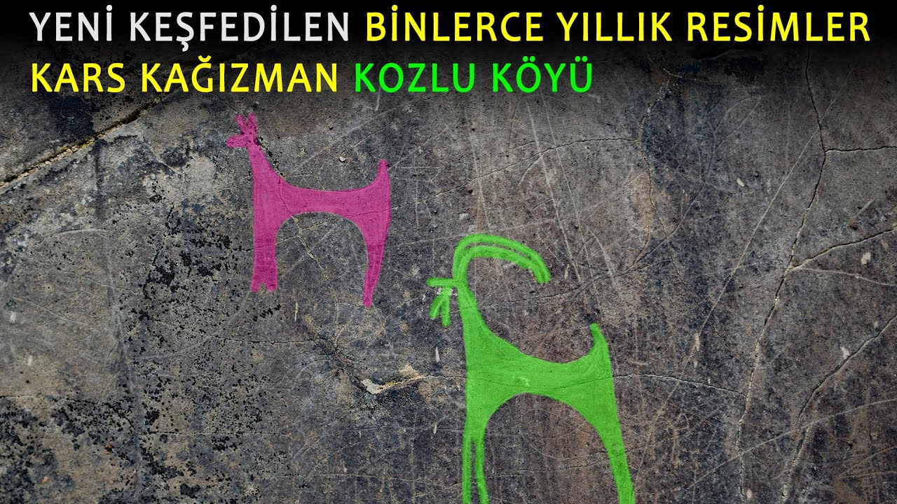 Kars Kağızman'da yeni keşfedilen tarihöncesi kaya resimleri Kozlu Köyü Ayıderesi Kayaüstü resimleri.