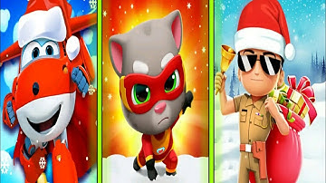 Super Wings : Jett Run VS Subway Talking Tom Hero Dash VS Little Singham Gameplay