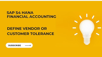 SAP FI-Configuration | Define Vendor or Customer Tolerance | Transaction Code OBA3