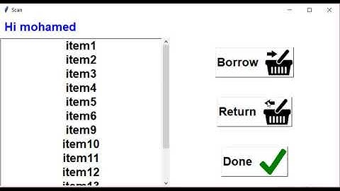 Raspberry pi Borrow and exchange system GUI design and RFID interface with database