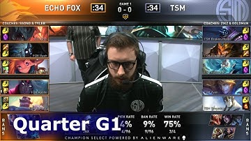 TSM vs FOX - Game 1 | Quarter Finals S9 LCS Spring 2019 | Echo Fox vs TSM G1