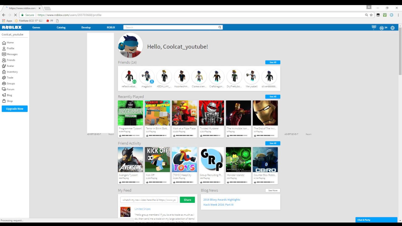 My New Cool Roblox Account Youtube - my new cool roblox account