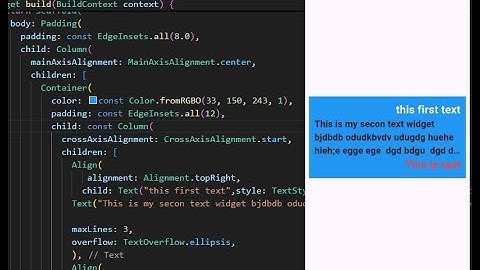 How to handle multiple Text widgets in Container | Flutter | Dart