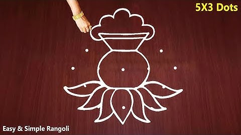 Sankranthi Muggulu 2023🌷5x3 dots Easy Pongal Pot Kolam🌷Bhogi Muggulu🌷Pongal special rangoli design