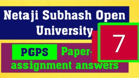 NSOU PG , PG-PS-7 assignment answers 2023-24 /nsou pgps paper 7 assignment answers key//nsou pg