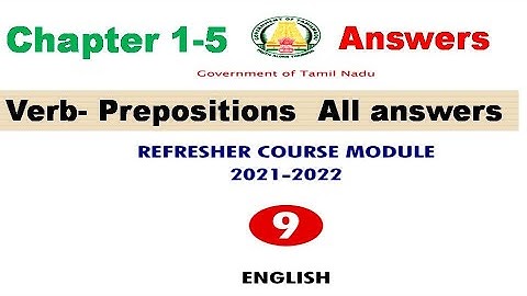 9th English Refresher Course Module Chapter 1 - 5 _Answers_9th std english Refresher course answers