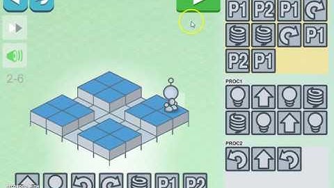 HOUR OF CODE STEM puzzle game based on coding  kids programming Lightbot - 2 Procedures - Level 6