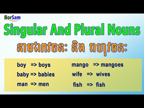 Singular and Plural Nouns in English - How to form plural nouns - អង់គ្លេសខ្មែរ៖ នាមឯកវចនៈនិងពហុវចនៈ