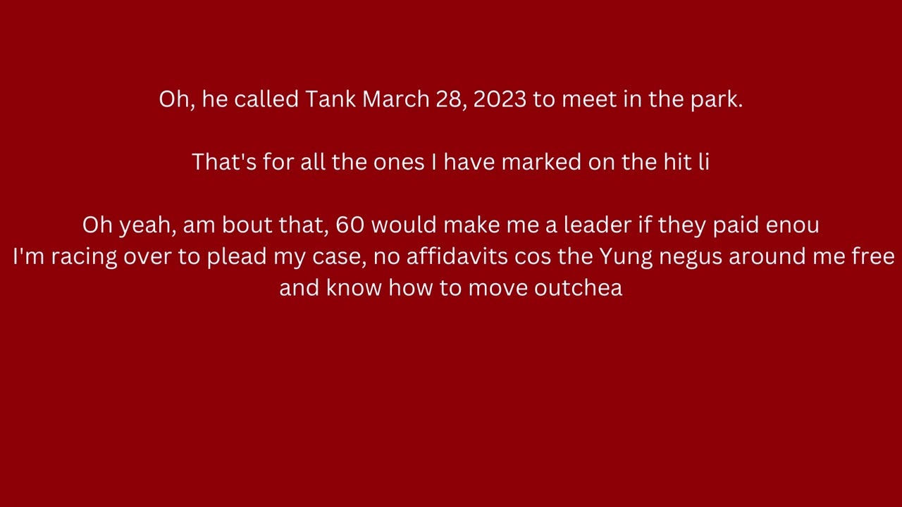 Don't go - Azulka (Long Live Tank) (Lyrics Only)