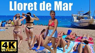 ☀️Lloret de Mar Beach Walk 4k, Spain