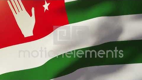 Abkhazia Flag Waving In The Wind. Looping Sun Rises Style. Animation Loop Stock Animation
