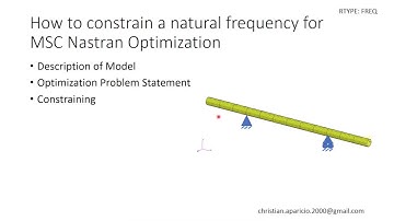 How to constrain Natural Frequencies - MSC Nastran Optimization