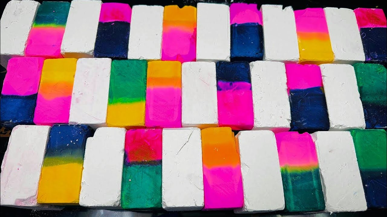 Dual Dyed Fresh Gym Chalk + Pj + CC Chalk Crush ASMR ~ Most Relaxing & Satisfying ASMR 