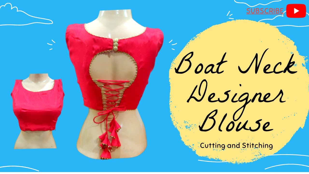 Boat Neck Blouse Cutting And Stitching Hindi Step By Step model-blouse-back-neck-designs-blouse-design-back-neck-cutting-and