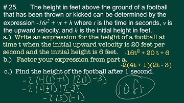 Word Problems Factor Quadratics examples