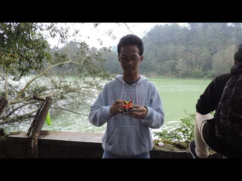 solve rubik's cube in Telaga Warna Dieng, Middle Java
