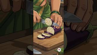 Vankaya Kura 🍆🌧️ | Cozy Rainy Village Cooking ASMR | Ghibli-Style Animation