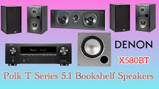 Polk T Series 5.1 Bookshelf Speakers Package - Denon X580BT Home Theatre Package for Sale.
