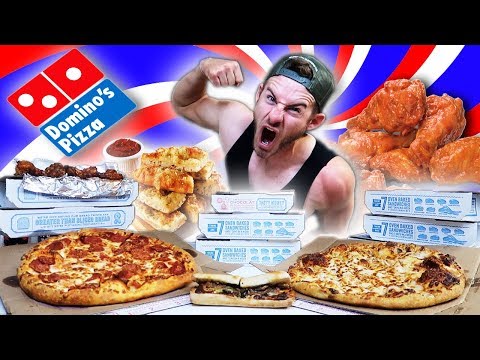 THE SUPERCHARGED DOMINOS MENU CHALLENGE! (12,000+ CALORIES)