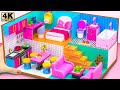 Cardboard DIY for Pink &amp; Blue Bedroom, Bathroom, Kitchen, Living Room for Two | DIY Miniature House