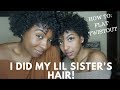 HOW TO: FLAT TWISTOUT! I DID MY LIL SISTER&#39;S HAIR!