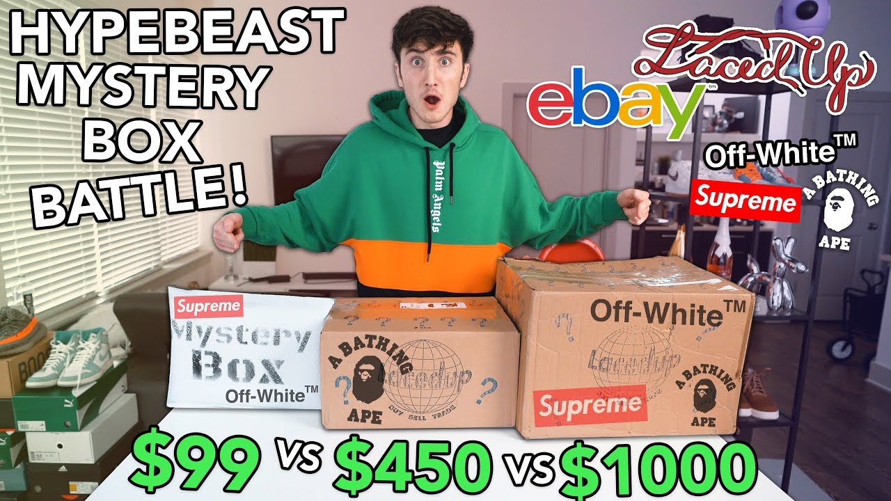 ULTIMATE HYPEBEAST MYSTERY BOX BATTLE! 99 VS 450 VS 1000 YouTube