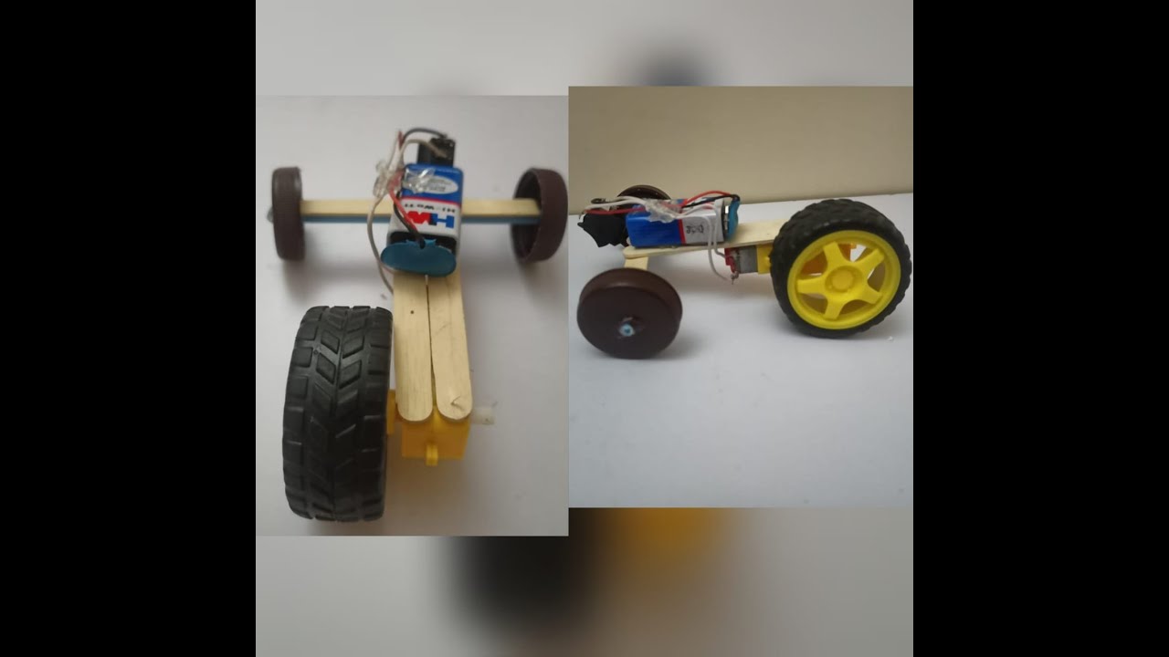 How To Make A Simple Car At Homewith single tire gear motorthree