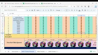 Habit Tracker-Google Sheets-Spread Sheet-Habit Building