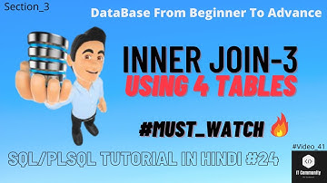 Inner Join SQL | Inner Join using 4 Tables | Inner Join using 4 table in SQL | Join in Hindi
