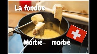PREPARANDO FONDUE MOITIE - MOITIE DE QUESO GRUYERE Y VACHERIN FRIBOURGEOIS