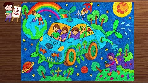 Vẽ tranh quốc tế Toyota - Chiếc ô tô mơ ước | Vẽ tranh ước mơ của em ô tô bảo vệ môi trường P5