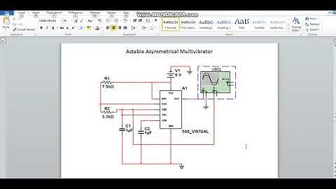 Astable Asymetrical Multivibrator: Simulation using Multisim