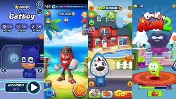 Pj Masks Power Heroes Run vs Sonic Dash vs Talking Tom Gold Run vs Om Nom Run 2 Gameplay Android ios