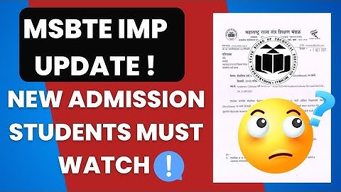 MSBTE new update | exam form update!