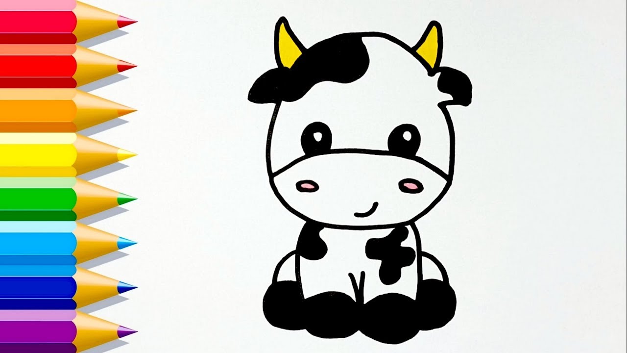 Aprende a dibujar una VACA KAWAII fácil 💙 How to Draw a Cute Cow easy -  thptnganamst.edu.vn
