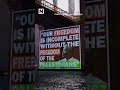 Activists project Marwan Barghouti onto Brooklyn Bridge before Netanyahu UN speech