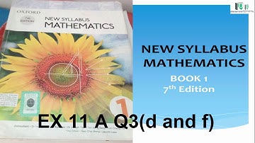 New Syllabus Maths Book 1 Solutions|Triangles quadrilaterals and polygons| Ex 11A Q3(d and f)  |Urdu