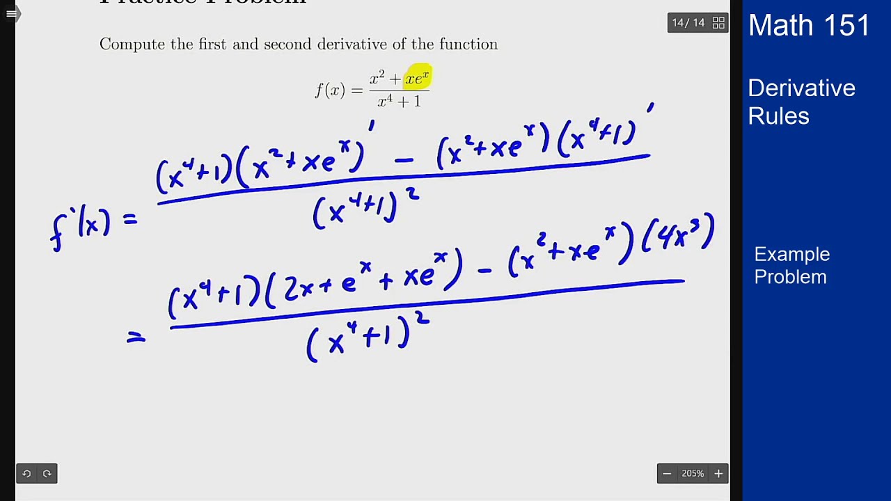 Calculus 1 - Example Problem - Derivative Rules - YouTube