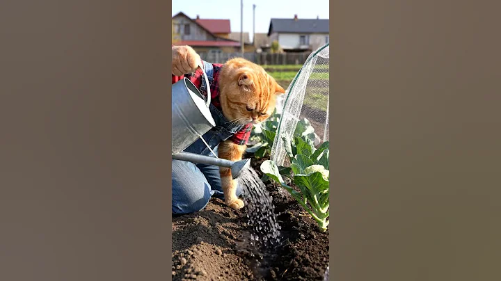 Video 11617731: exotic shorthair, shorthair gardening