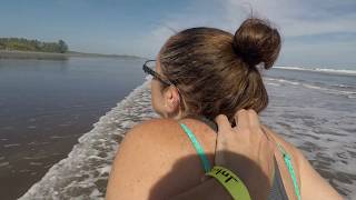 me chasing Angie around tickling her neck on Intipuca Beach in El Salvador (July 10th, 2019)