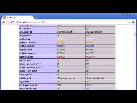 Beginner PHP Tutorial 6 of 200  (The phpinfo Function ‏- Youtube)