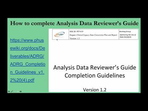 eSub  |  How to complete Analysis Data Reviewer’s Guide (ADRG)