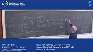 Many-Body Fundamentals (CMP-MBF) Lecture 11