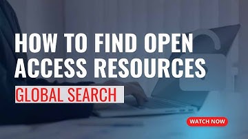 How to Find Open Access Resources? I Global Search Catalogue