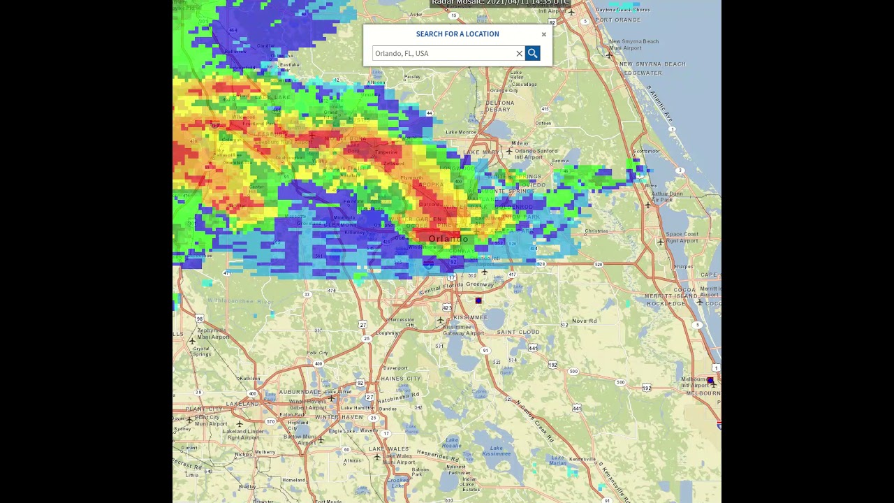 Dents & Dings Radar of Hail Storm in Orlando Florida on 4-11-2021