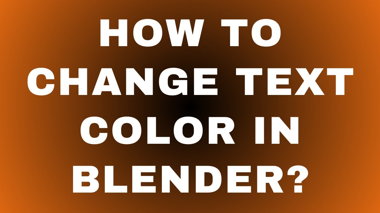 How to Change Text Color in Blender? - YouTube